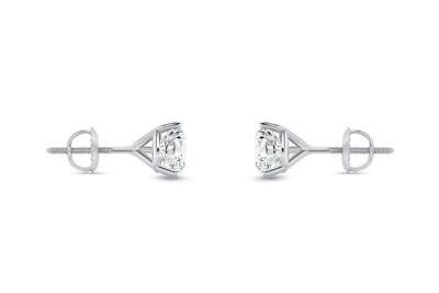 Pre-owned Shine Brite With A Diamond 1.75 Ct Round Cut Earrings Studs Solid 18k White Gold Screw Back Martini In White/colorless