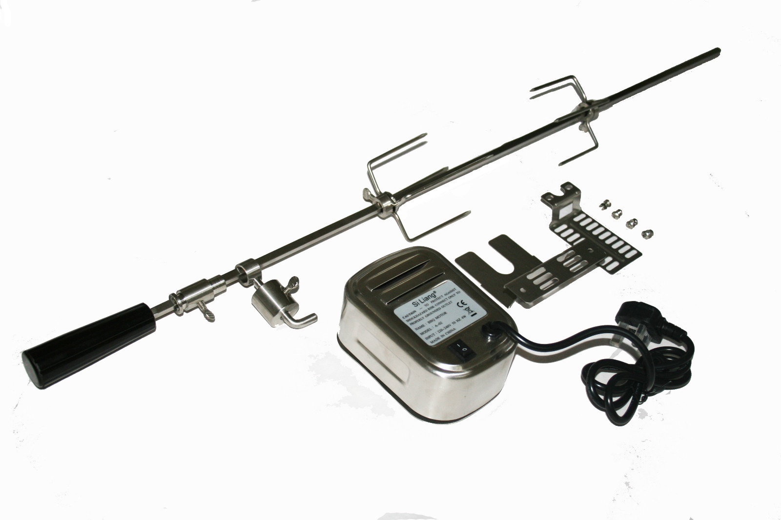 PREMIUM STAINLESS STEEL BBQ Universal Chicken Rotisserie Spit Kit Gas