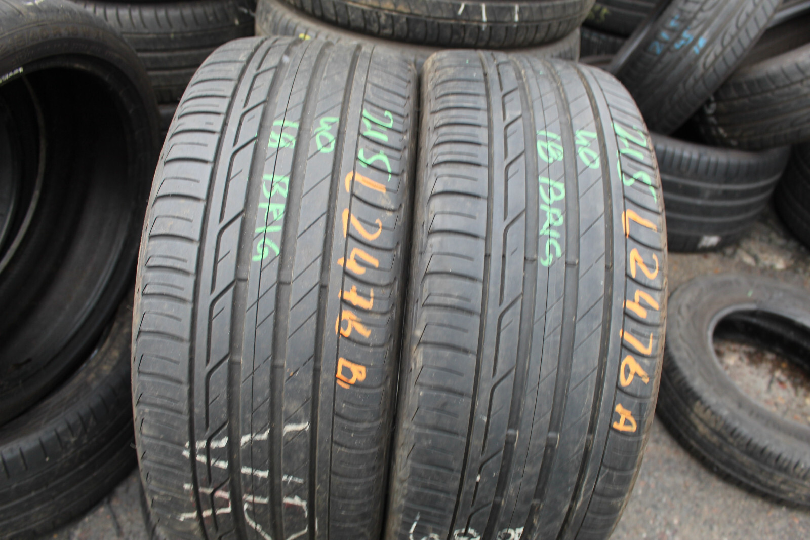 215 40 18 Bridgestone, Turanza T001, XL, 89W, x2 A Pair 6.5mm (F1_tyres) L2476