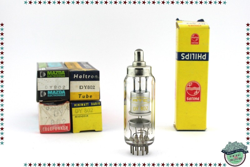 Dy802, Various Labels, Vacuum Tube, Lampe RÃ¶Hre Valve Lampa. Nos, Nib. X1