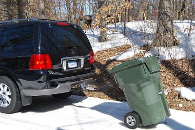 TrashPull - Garbage Trailer for Car, Truck, ATV, Lawnmower - Long Drive Solution