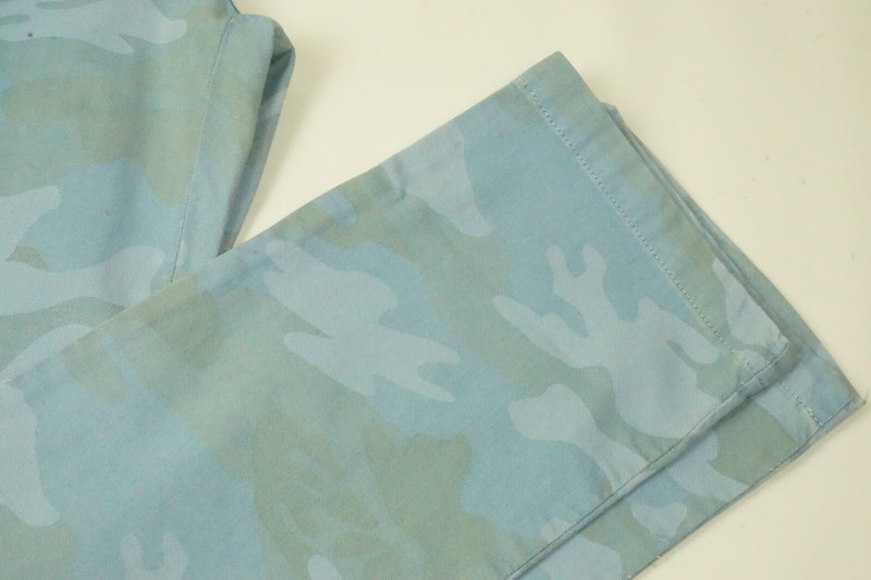 Pre-owned Isaia Tinto Blue Camouflage Cotton Blend Casual Cargo Pants 50r Eu