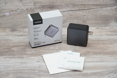 UGREEN Nexode Pro 160W USB C Charger, 4-Port PD 3.1 GaN Compact Gray