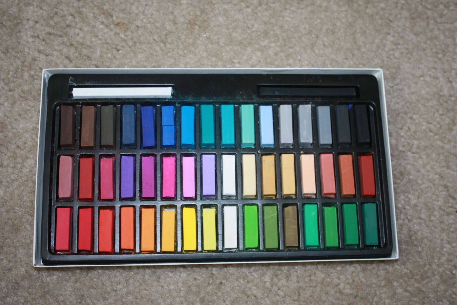 Non-smear Pastels Set Of 48 Colors Half Sticks Square Lot Stencil Collection