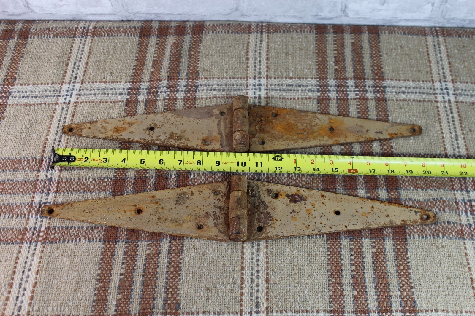 Vintage Large Barn Door Hinges 20.5 Inches Rustic Antique