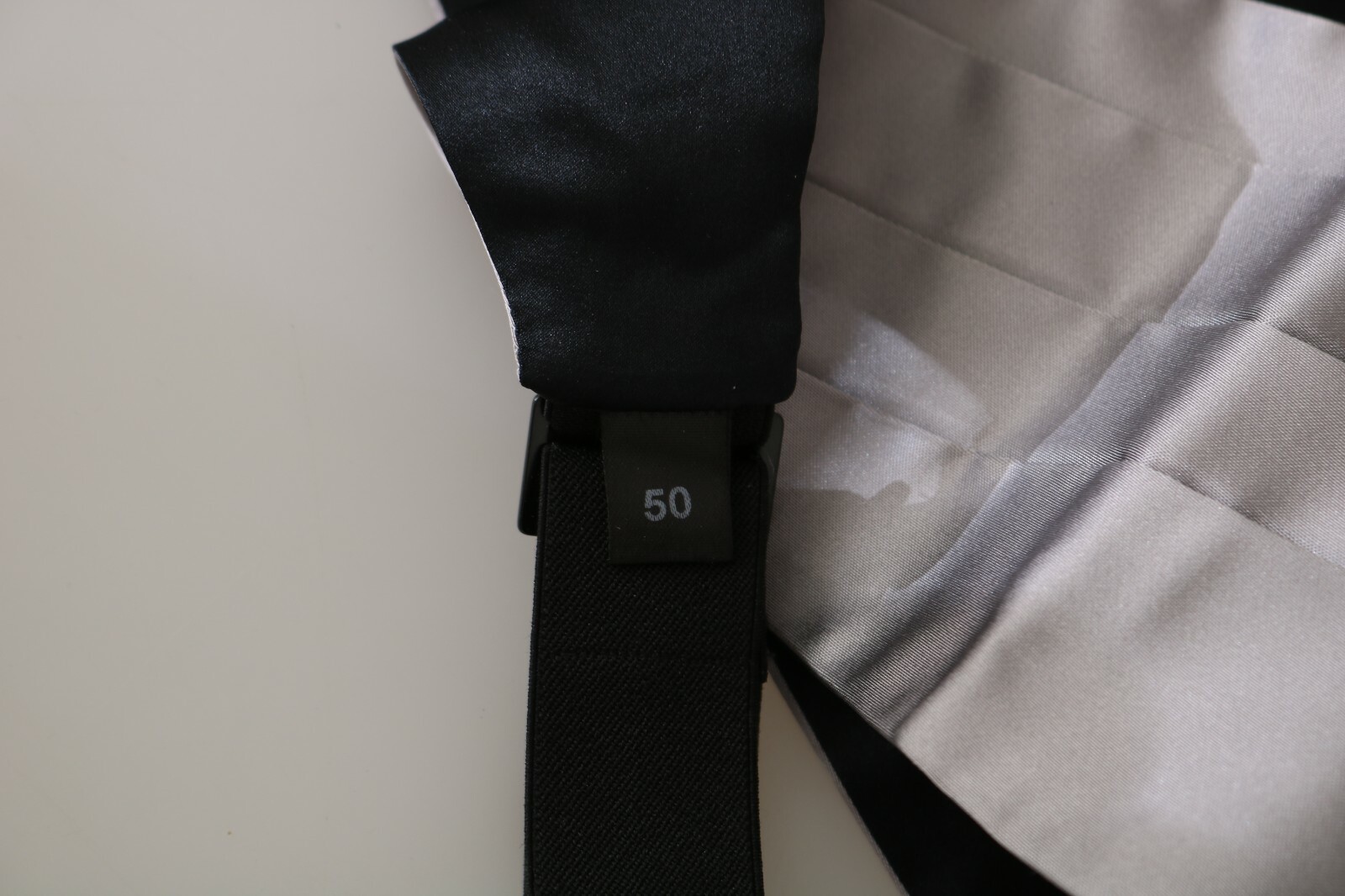 Pre-owned Dolce & Gabbana Cummerbund Gray Men Waist Belt 100% Silk S. It44 / Xs Rrp $450