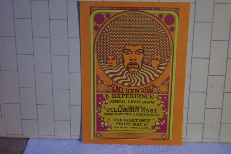THE JIMI HENDRIX EXPERIENCE "At Fillmore East" Postcard 1987 Bill Graham - EX