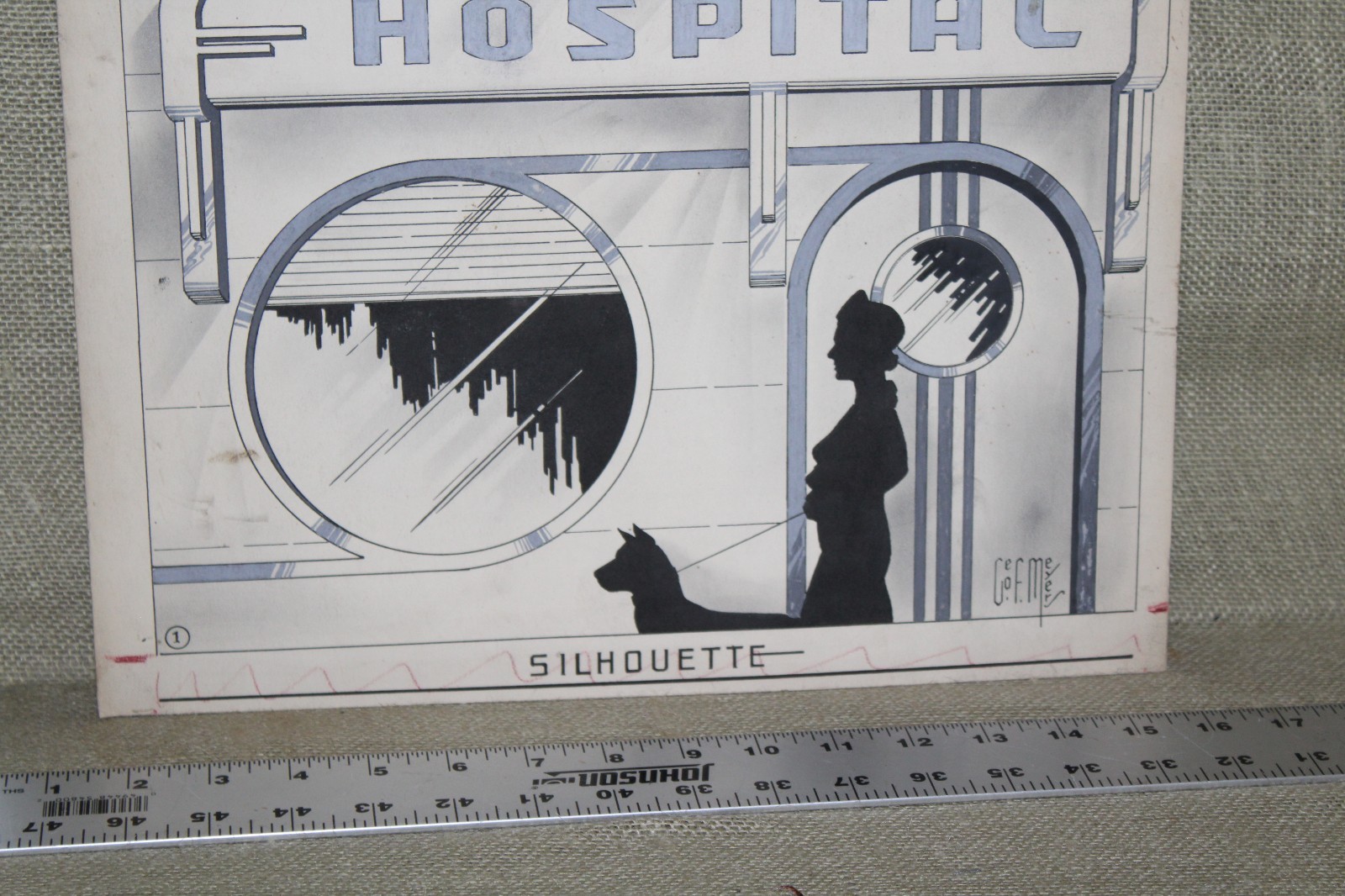 ORIGINAL 1930's DOG & CAT HOSPITAL PET BIRD PORCEALIN NEON SIGN CONCEPT ART