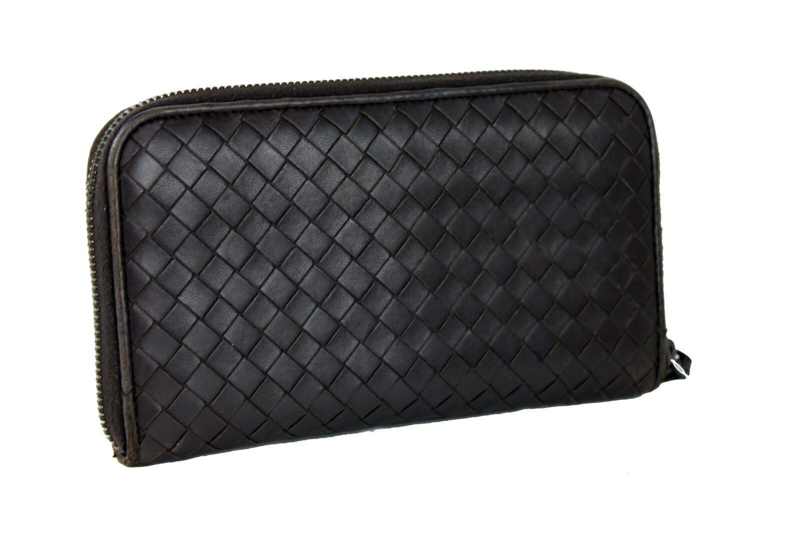 【美品】BOTTEGA VENETA INTRECCIATO ZIP COIN Bottega Veneta Intrecciato Zip Around Long Wallet Purse w
