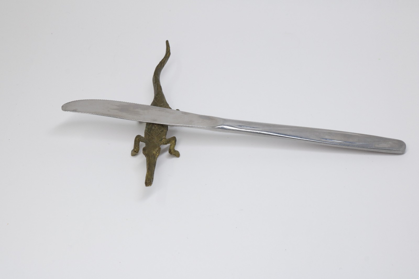 Set of 4 Vintage Bronze Crocodile Knife Rests Free Shipping