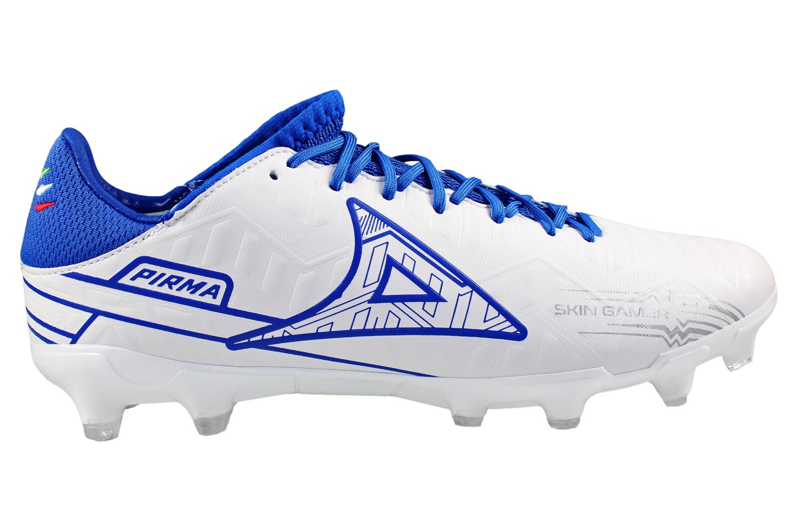 Pirma Men's Soccer Cleats Firm Ground Skin Gamer 3046 Color White/Royal