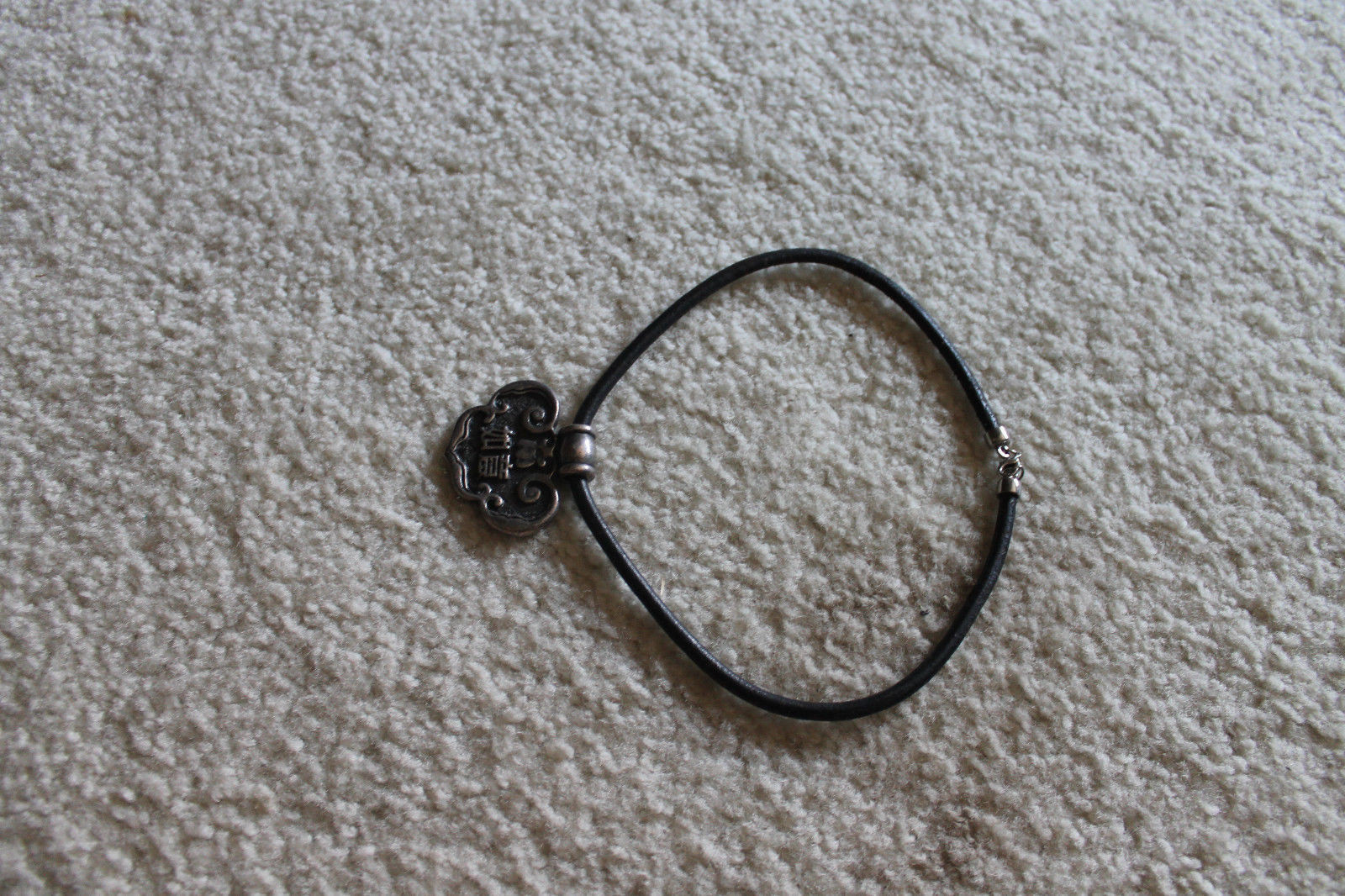 Super Neat Vintage Chinese Antique Silver Pendant (Ruyi) (2"W x1-3/4"H)