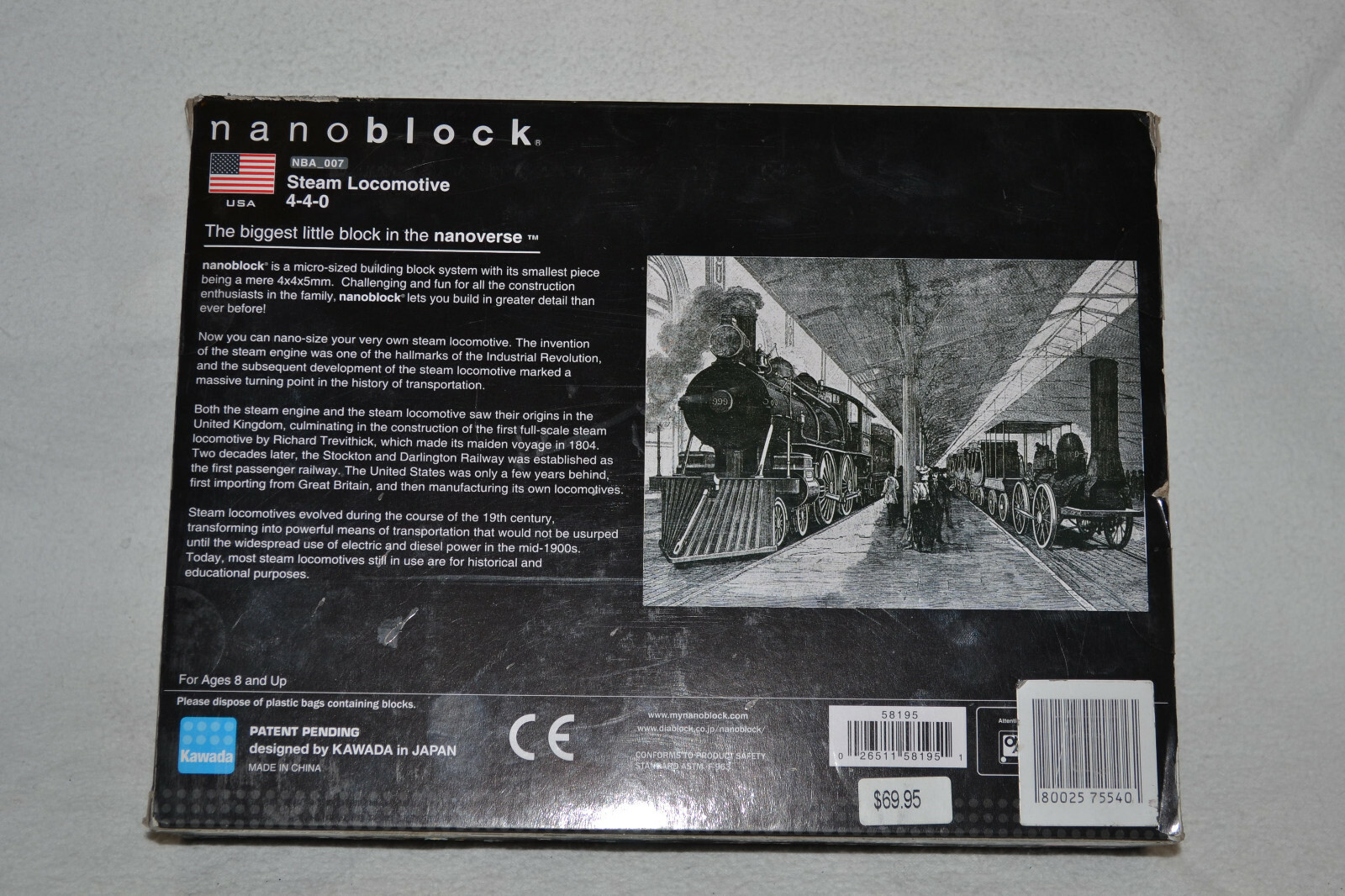 Nanoblock NBA_007 Steam Locomotive 4-4-0 Factory Sealed Micro Block Building Set