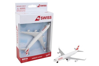 5.75 Inch Airbus A340 Swiss 1/436 Scale Diecast Airplane Model