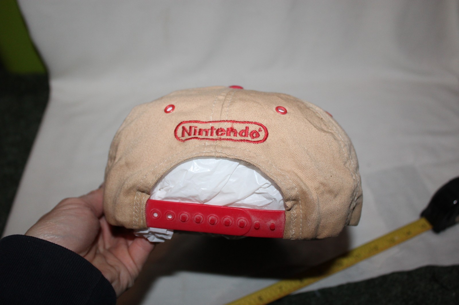 Tan Red DK Donkey Kong Nintendo Hat Snapback Vintage Promo RARE HTF Baseball