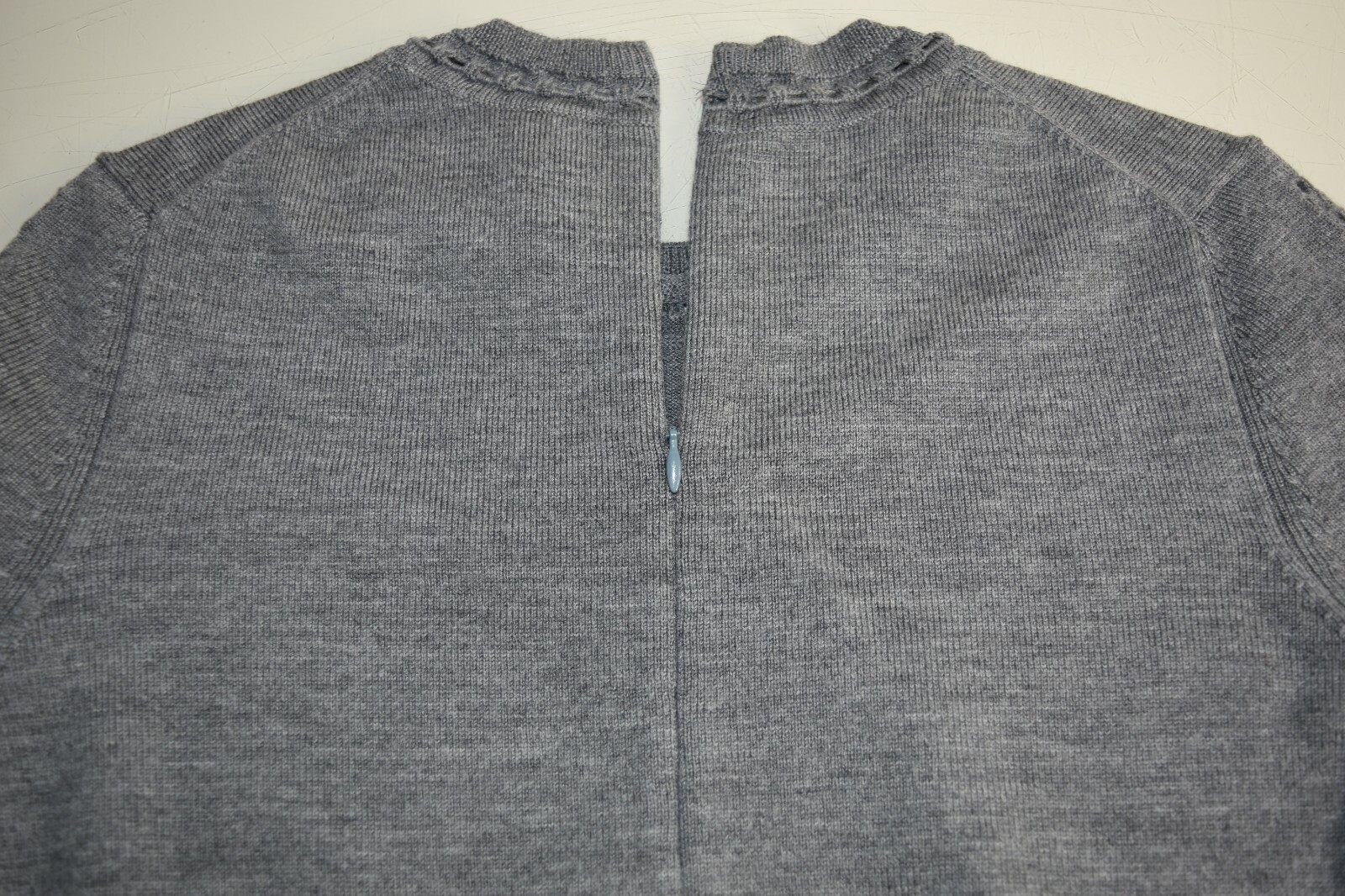 Pre-owned Pink Rose $1395 Lela Rose Crewneck Fit & Flare Loop Stitch Knit Dress Grey Wool M Xl In Gray