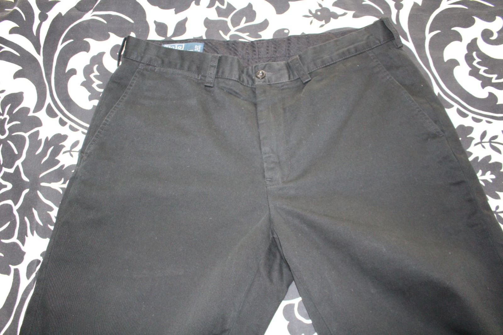 Polo Ralph Lauren Preston Flat Front Pants Sz 34x29 BLACK