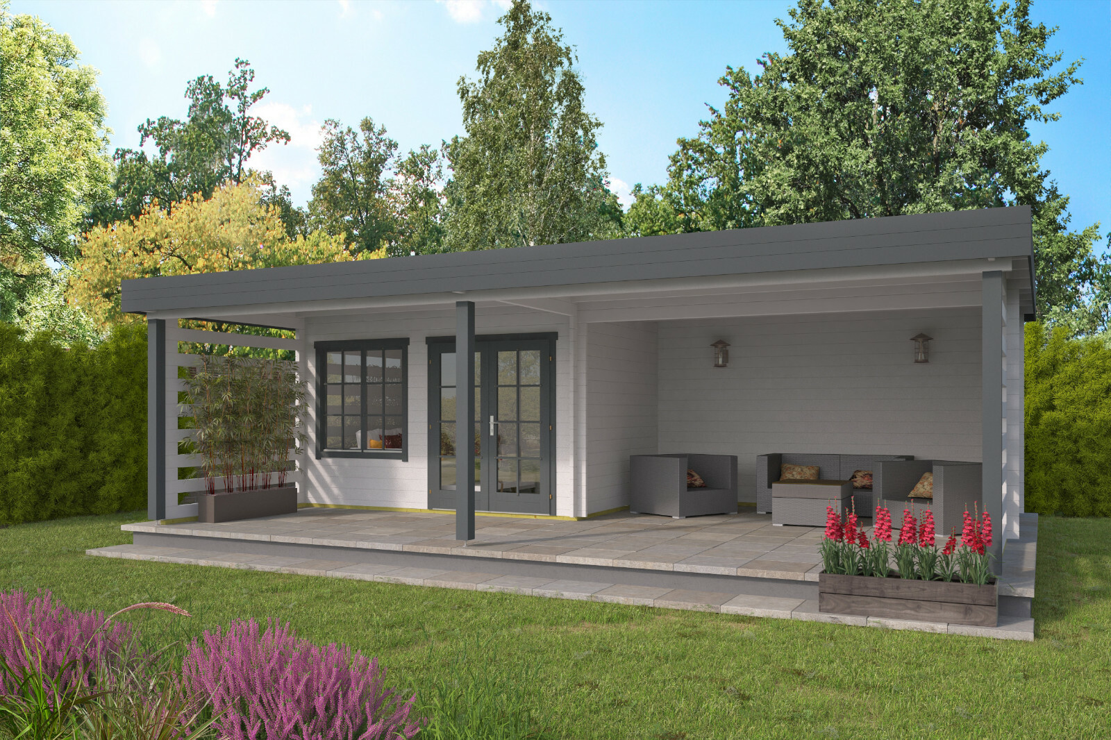 40mm Gartenhaus Iso Glas 820x490cm Pavillon Holz Uberdachung