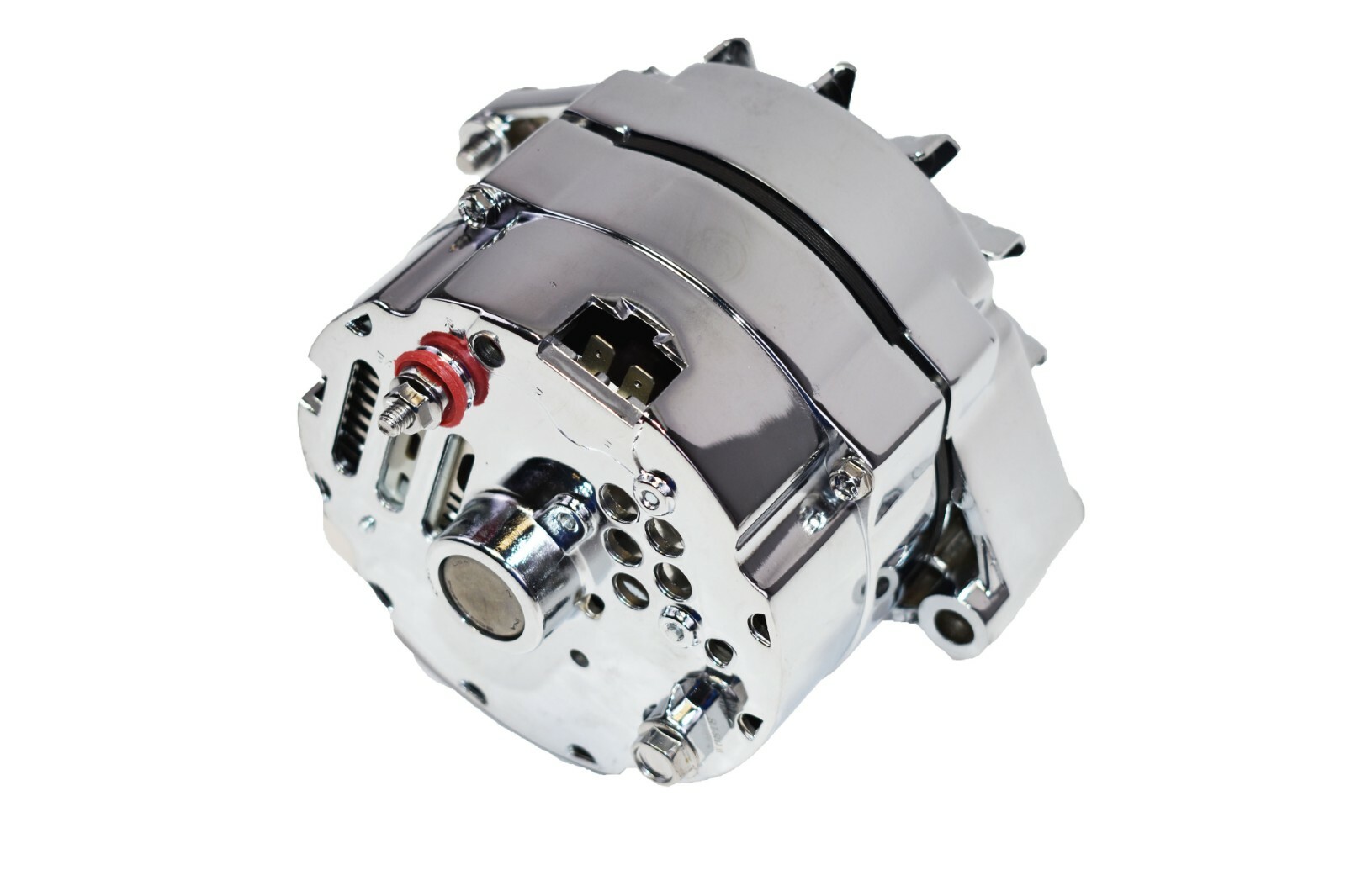 SBC BBC GM CHEVY Chrome 110 Amp Alternator with 1 Wire Setup 305 350