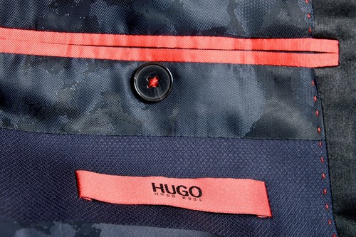 Pre-owned Hugo Boss "auerd/himins" Men's 100% Wool Blue One Button Suit