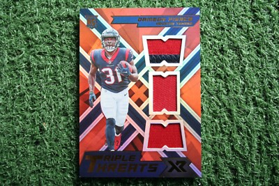 Dameon Pierce 2022 Panini XR Rookie Triple Threats #RTT-DP Patch RC Orange /25