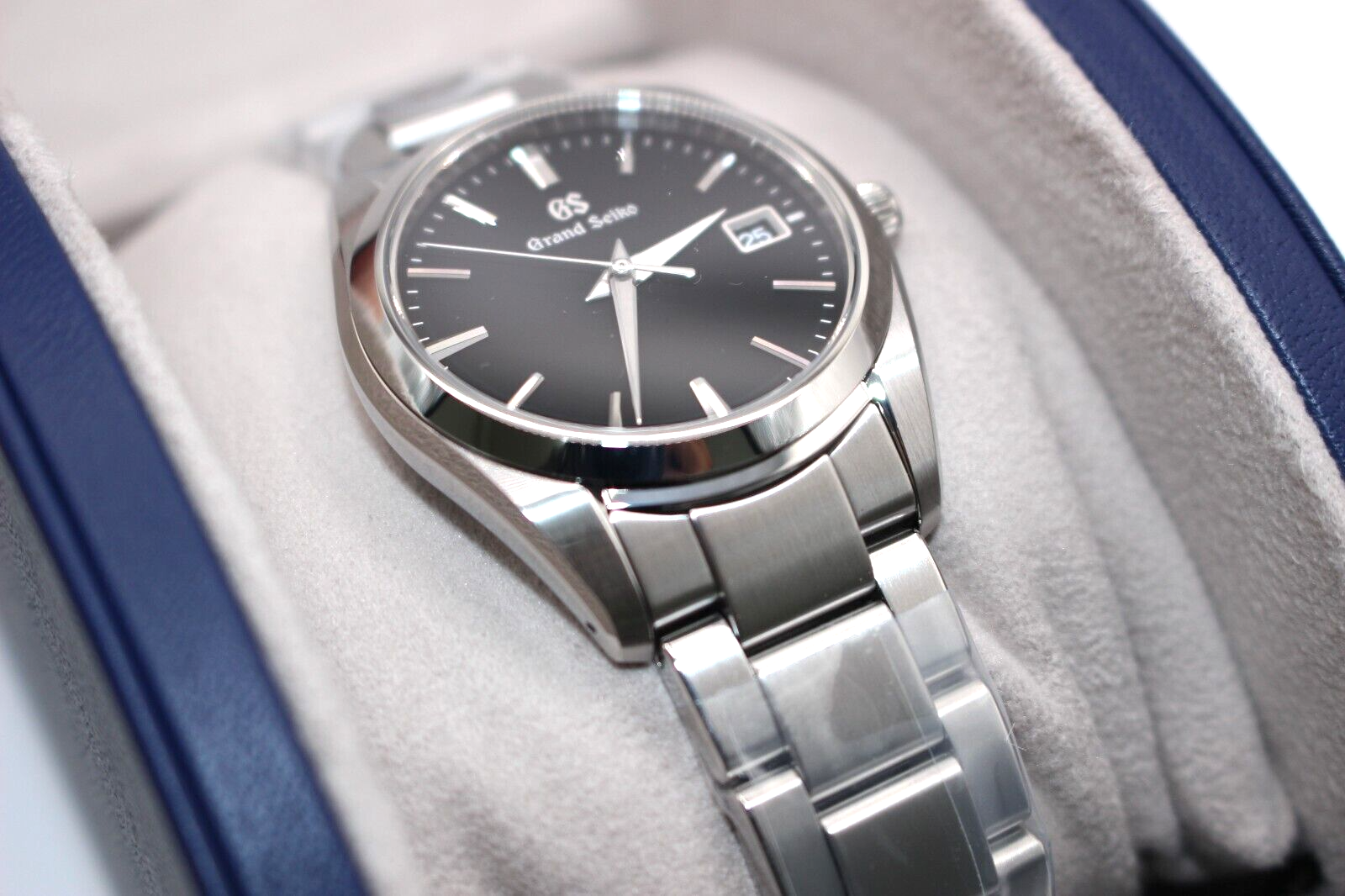 Pre-owned Grand Seiko Seiko Grand Heritage Collection Sbgx261 Black Quartz Stainless Steel Men's Watch