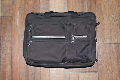 Tumi 26141D4 Alpha Black Ballistic Nylon Expandable Laptop Briefcase Bag