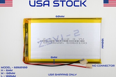 3.7V 5000mAh 6060100Lithium Polymer LiPo Rechargeable Battery (USA STOCK)