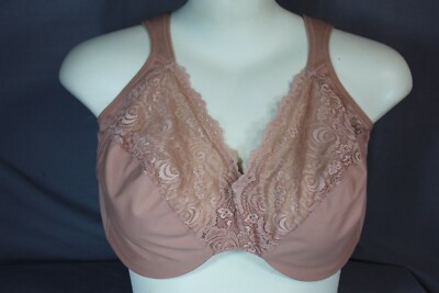Glamorise 1240 Underwire Unlined Elegance Full Coverage Bra US size 34H