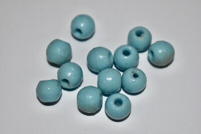 GLASS BEADS 12 CALCEDOM BLUE 10mm(approx) FULL DRILL * SMOOTH SURFACE BULBOUS