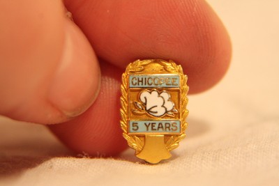 10K Yellow Gold Enamled Chicopee High School 5 Year Teacher Service Award Pin