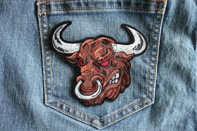 Angry Bull Iron on Patch - 4x3.75 inch - P7088
