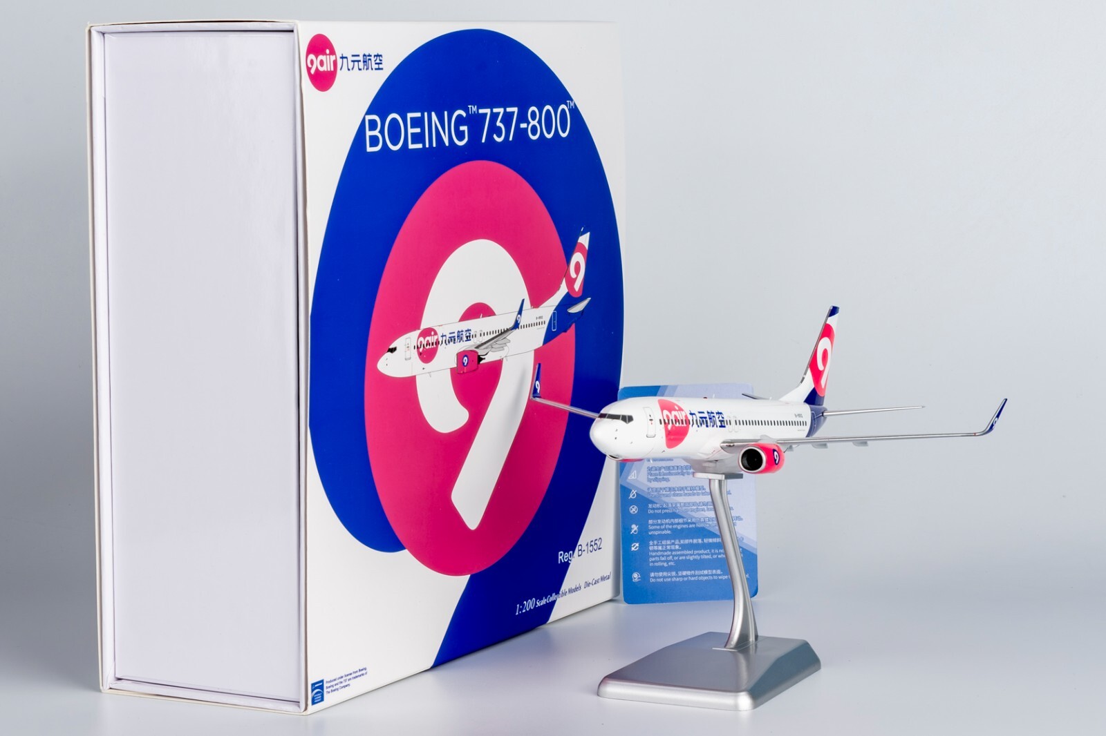 超お買い得❗️Boeing737-800 1/200 NG Model 1:200 9Air Boeing B737-800 Diecast Aircraft Jet