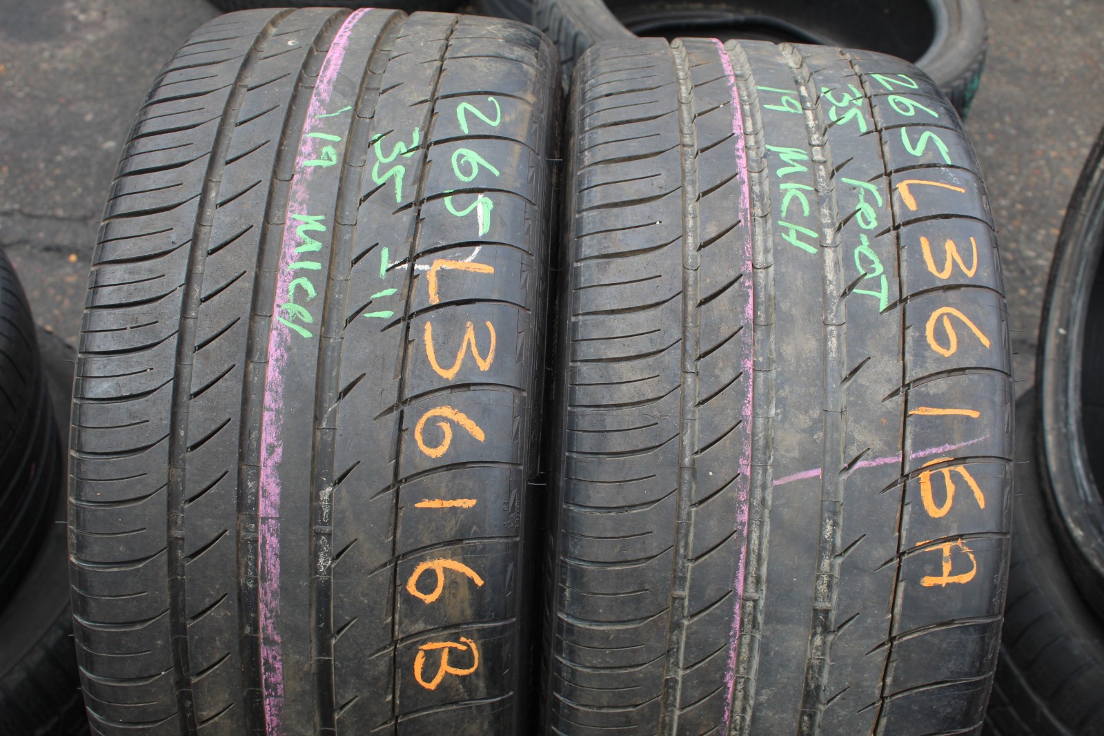 265 35 19 Michelin, Pilot Sport, N2, 94Y x2 A Pair 7.0mm (F1_tyres) FO/D L3616