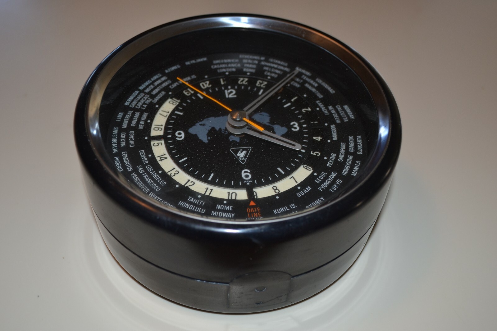 YAESU VINTAGE HAM RADIO WORLD CLOCK QTR24 MID CENTURY MODERN VINTAGE