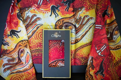 Aboriginal Indigenous art 100% Pure Silk Scarf Scarves gift souvenir