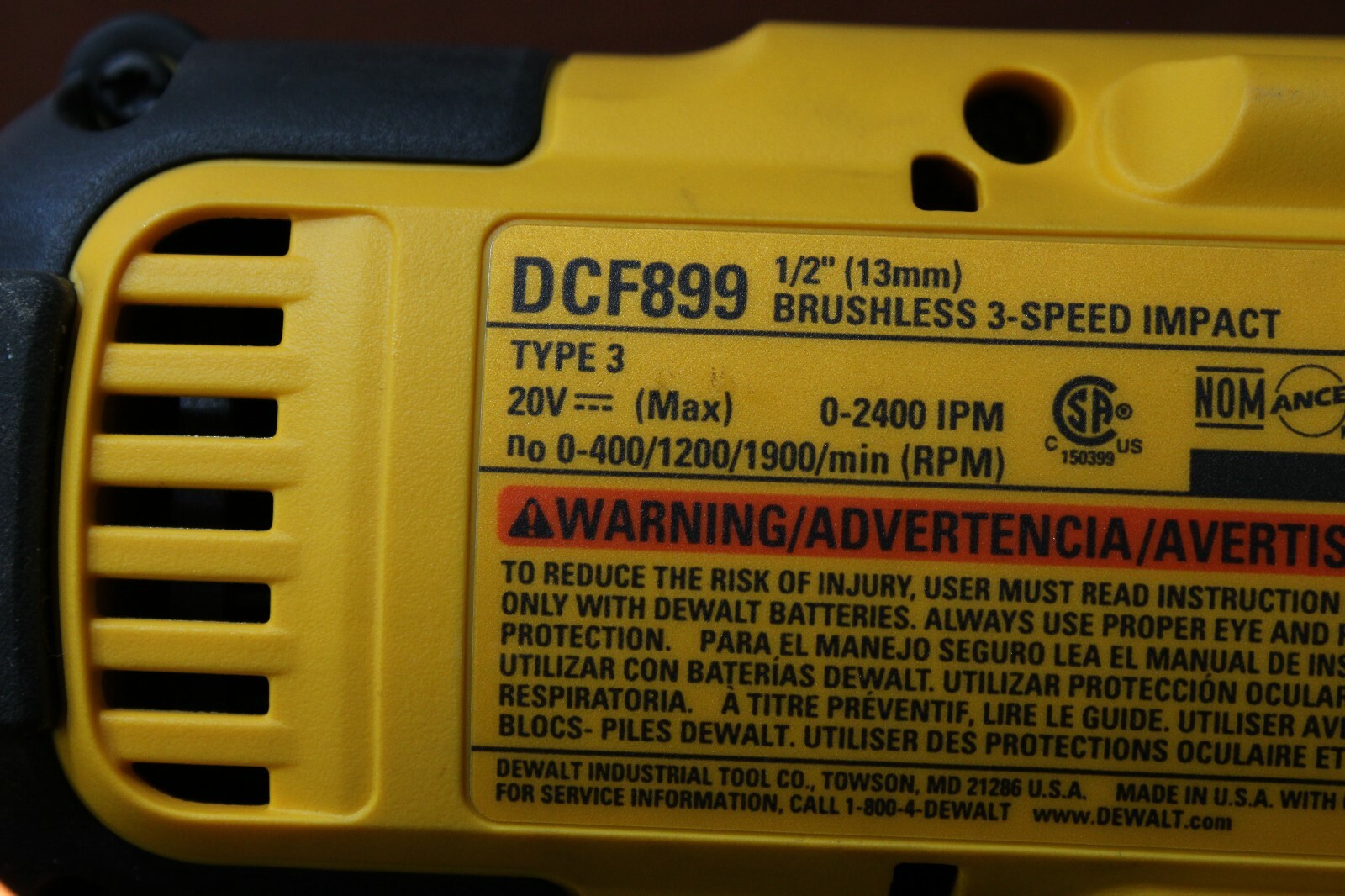 DeWALT DCF899M1 20V 1/2