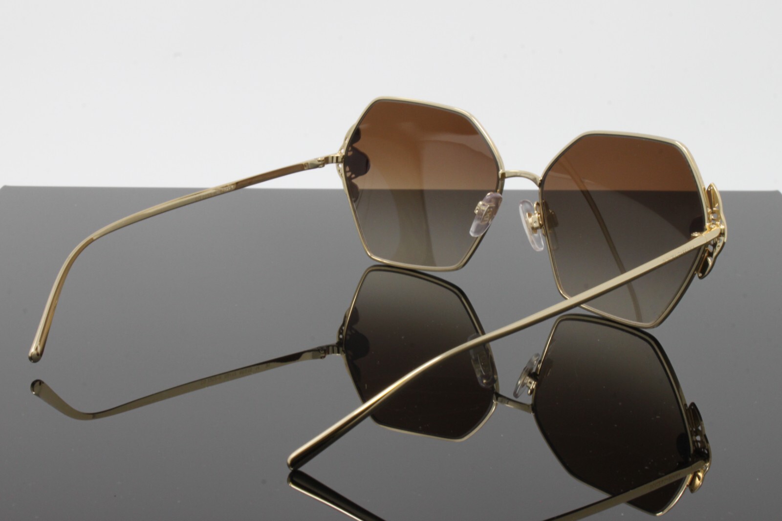 Pre-owned Dolce & Gabbana Sunglasses Women's Butterfly Dg2253h 0213 Gold 60mm Brown Lens