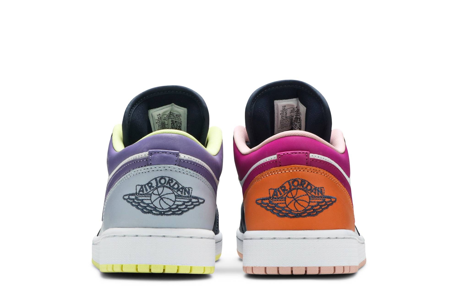 Pre-owned Jordan Air  1 Low Se 'mismatched - Purple Magenta' Dj4342-400 Women's Shoes In White