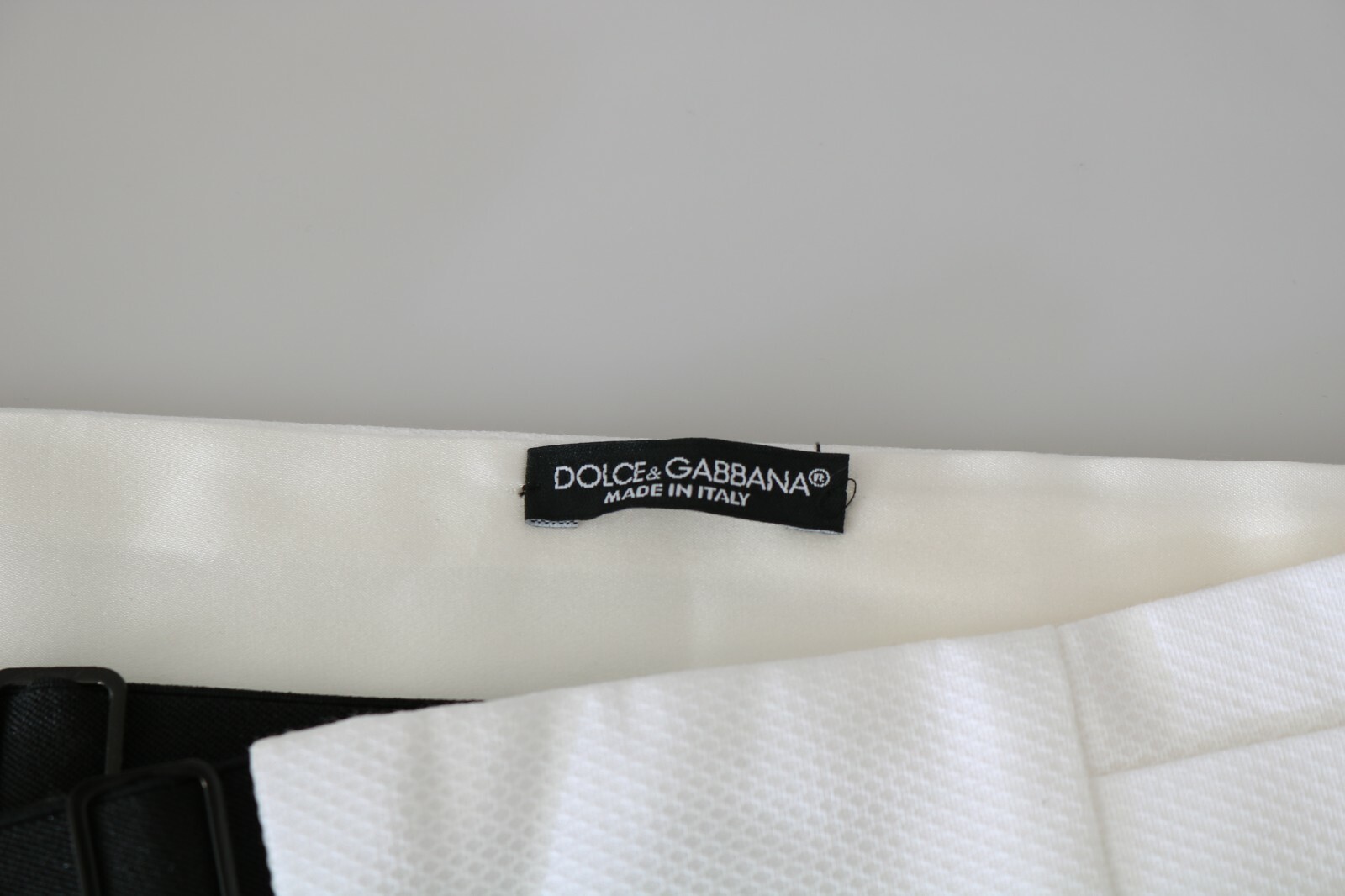Pre-owned Dolce & Gabbana Cummerbund White Men Waist Belt Cotton S. It52 /xl Rrp $450