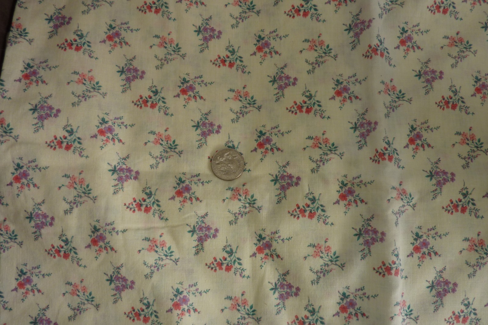 Vintage Antique Quilt Doll Cotton Fabric Posy's  44 x 5 feet