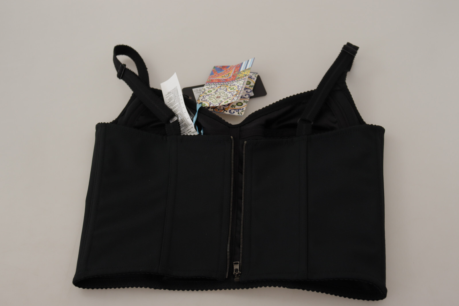 

DOLCE - GABBANA Укороченная блузка с корсетом в стиле пэчворк Сицилия IT46/ US10 /  1300 $, Multicolor