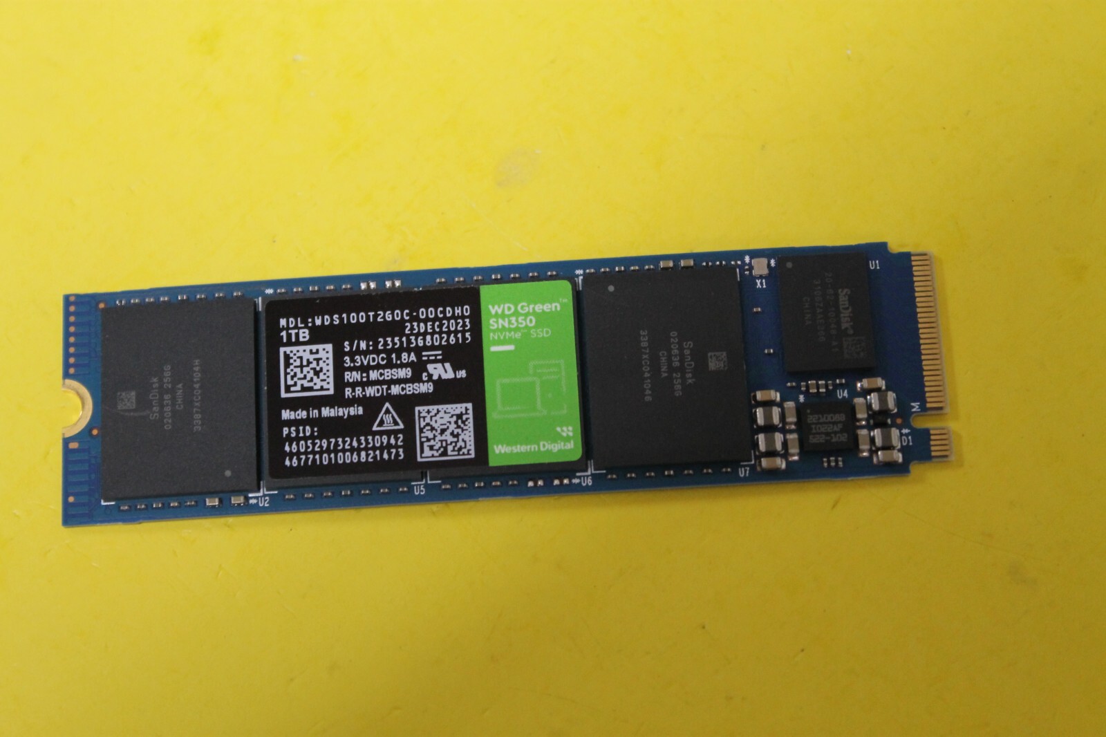 Western Digital WD Green SN350 1TB M.2 2280 NVMe SSD
