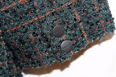 Women's COLDWATER CREEK CLASSIC Green and Brown Lined Zip Up Blazer Size 10 #62