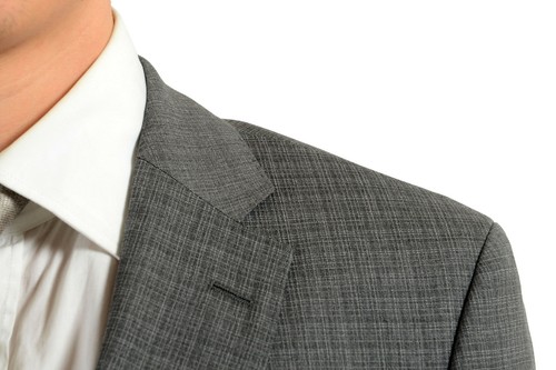 Pre-owned Hugo Boss "johnston3/lenon1" Men's 100% Wool Gray Two Button Suit
