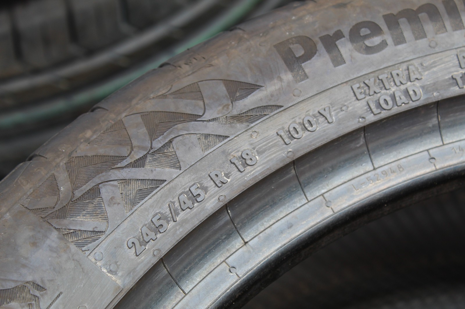 245 45 18 Continental, PC 7, XL, EV, 100Y, x2 A Pair 6.7mm (F1_tyres) L3632