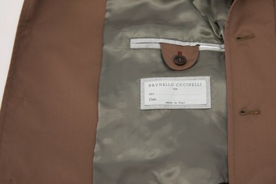 Pre-owned Brunello Cucinelli Nwt$3095  Mens Safari Jacket W/ Logo Buttons Size 48/38us A196 In Brown (please Refer To Note Below)