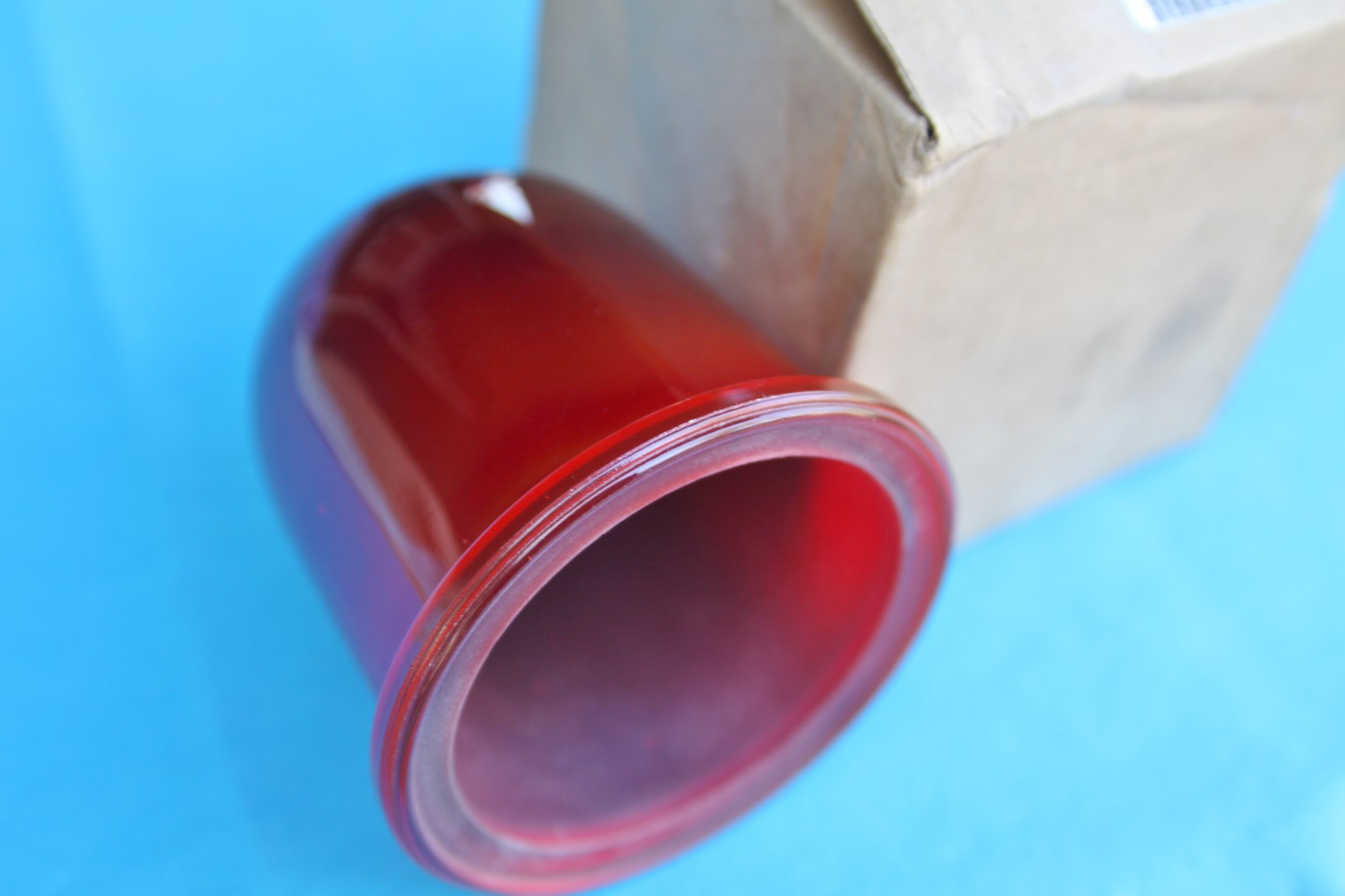 RED GLASS GLOBE INDUSTRIAL LIGHT / LAMP COVER -- 6210009144152 , M16377 / 27-002