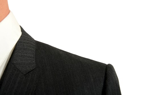 Pre-owned Dolce & Gabbana Men's "gold" 100% Wool Striped Three Piece Suit Us 34r It 44r In Gray