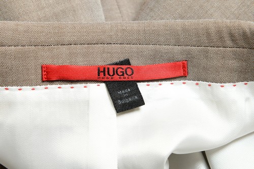 Pre-owned Hugo Boss "jeffery/simmons182" Men's 100% Wool Beige Two Button Suit